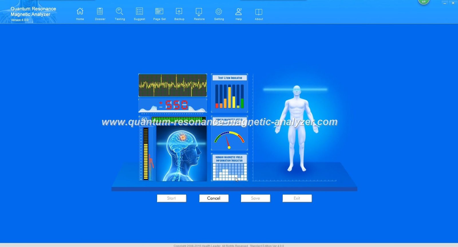¿Qué profesionales usan el analizador cuántico de resonancia magnética? 12 Pantalla de software del analizador cuántico mostrando resultados de análisis
