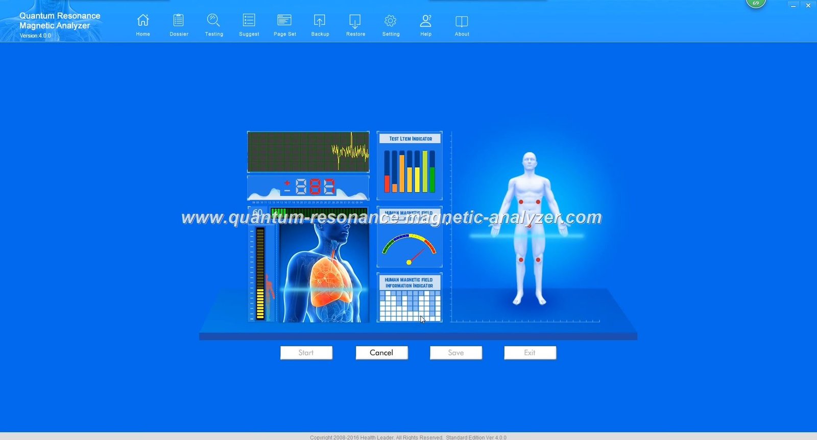 ¿Cómo ayuda el analizador cuántico de resonancia magnética en el diagnóstico temprano? 11 Interfaz de software del analizador cuántico bioeléctrico mostrando resultados de análisis