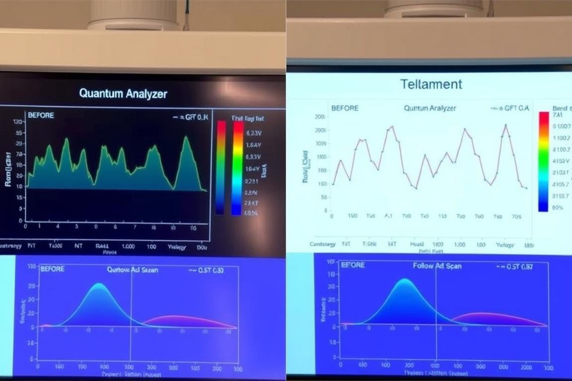 Comparación de resultados antes y después de un tratamiento usando el analizador cuántico Comparación de resultados antes y después de un tratamiento usando el analizador cuántico