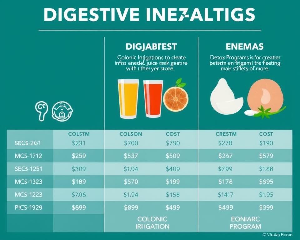 Comparison of different digestive health treatments and their costs Comparison of different digestive health treatments and their costs