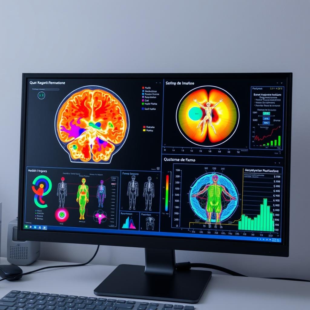 Interfaz del software de análisis de datos del analizador cuántico de resonancia magnética