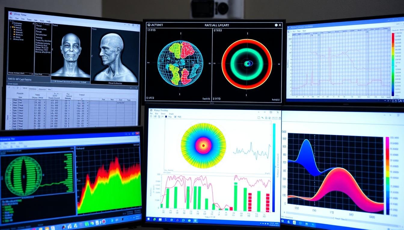 Software del analizador cuántico de resonancia magnética en funcionamiento Software del analizador cuántico de resonancia magnética en funcionamiento