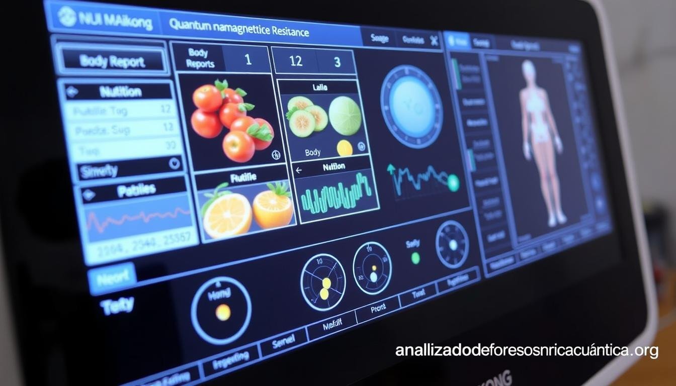 Analizador cuántico de resonancia magnética MAIKONG mostrando múltiples informes nutricionales Analizador cuántico de resonancia magnética MAIKONG mostrando múltiples informes nutricionales