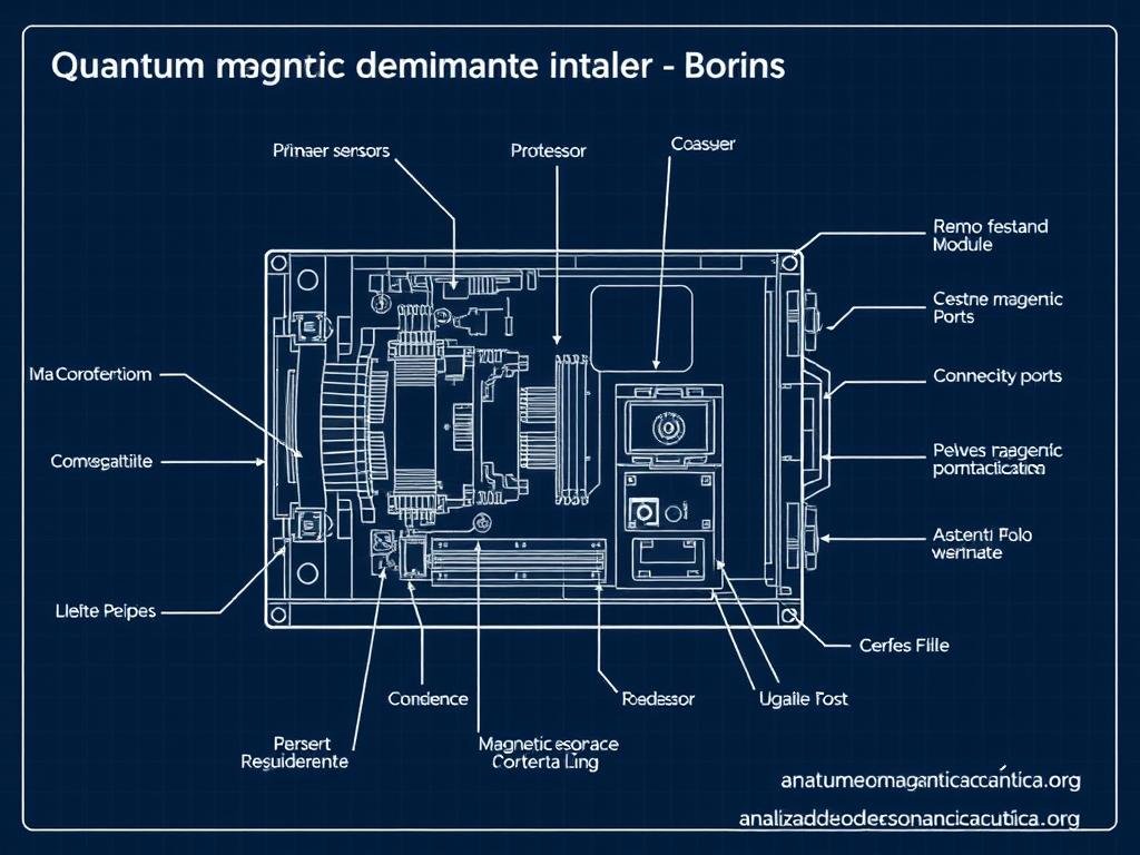 Componentes internos de un analizador cuántico de resonancia magnética Componentes internos de un analizador cuántico de resonancia magnética