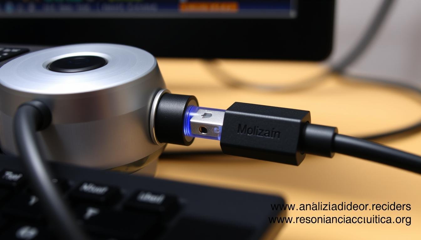 Conexión del analizador cuántico de resonancia magnética al ordenador mediante cable USB