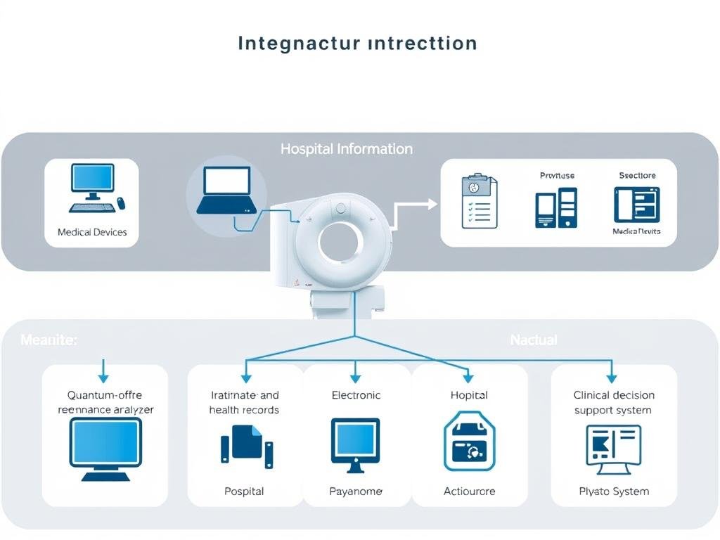 Diagrama de integración del analizador cuántico con sistemas hospitalarios Diagrama de integración del analizador cuántico con sistemas hospitalarios
