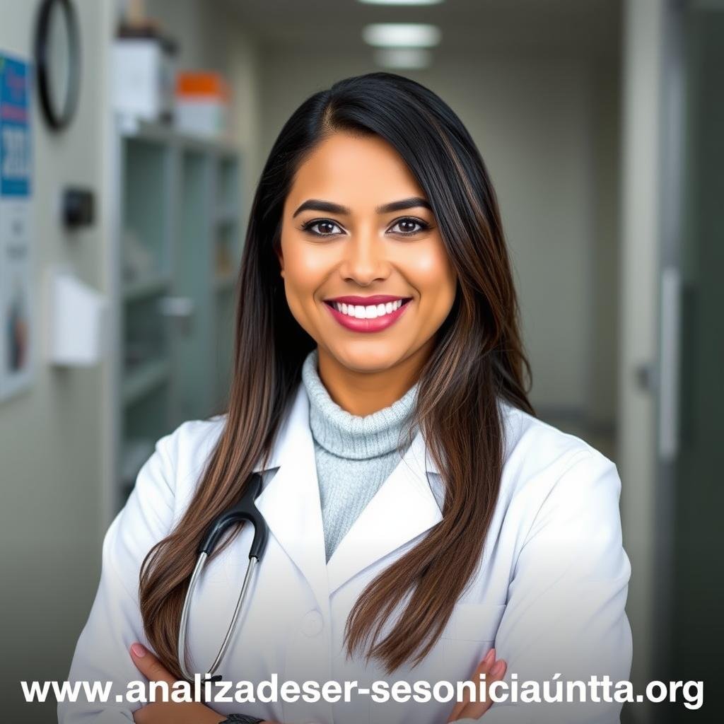 Dra. Laura Vázquez, nutricionista utilizando el analizador cuántico de resonancia magnética Dra. Laura Vázquez, nutricionista utilizando el analizador cuántico de resonancia magnética