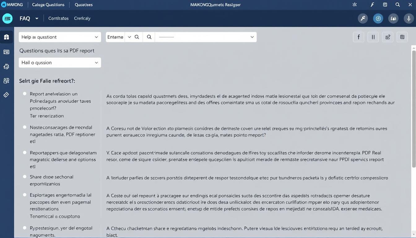 Pantalla de preguntas frecuentes del software del analizador cuántico de resonancia magnética
