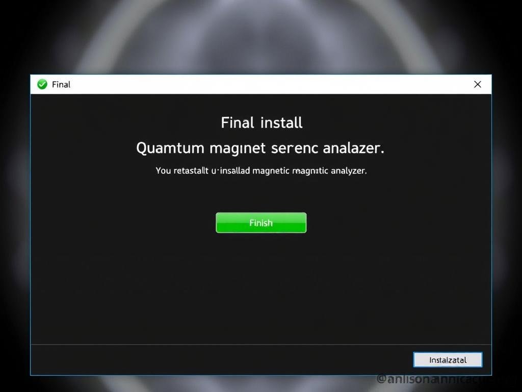 Pantalla final de instalación exitosa del analizador cuántico de resonancia magnética