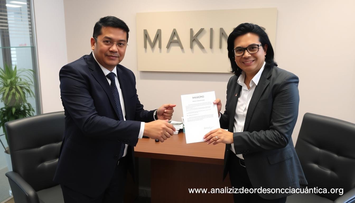 Representante de MAIKONG firmando acuerdo con nuevo distribuidor Representante de MAIKONG firmando acuerdo con nuevo distribuidor
