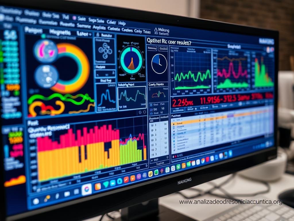 Resultados del análisis cuántico de resonancia magnética en pantalla Resultados del análisis cuántico de resonancia magnética en pantalla