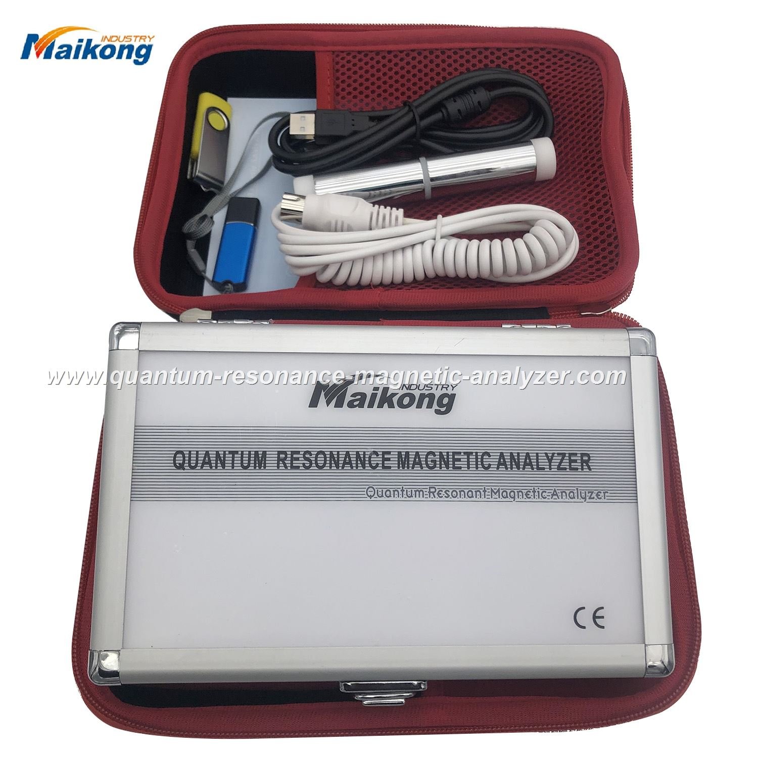 Interfaz del software del analizador cuántico de resonancia magnética mostrando múltiples reportes de salud