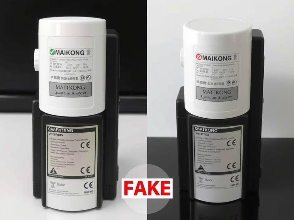 Comparación entre analizador cuántico original MAIKONG y falsificaciones