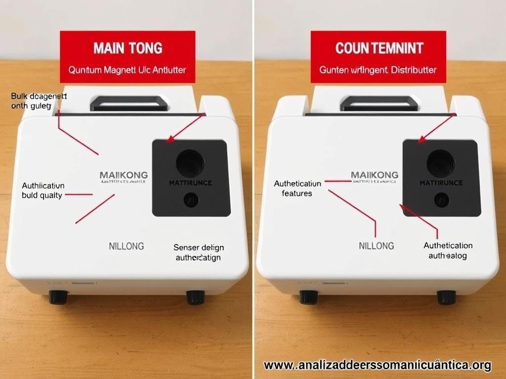 Comparación entre un Analizador Cuántico de Resonancia Magnética original y una falsificación