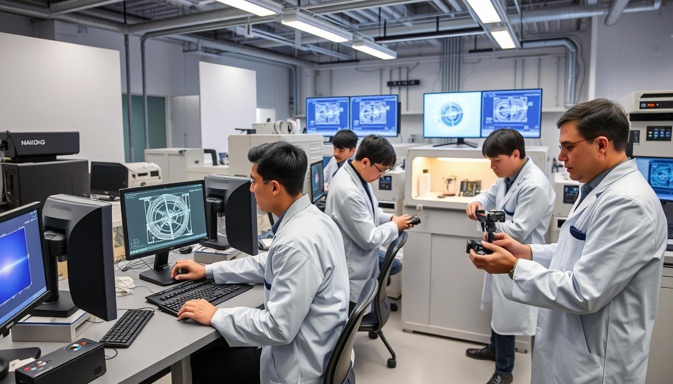 Equipo de investigación y desarrollo de MAIKONG trabajando en nuevas tecnologías de análisis cuántico