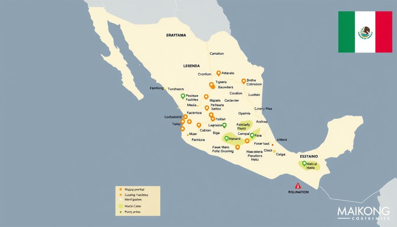 Mapa de Estado de México destacando oportunidades de distribución del analizador cuántico