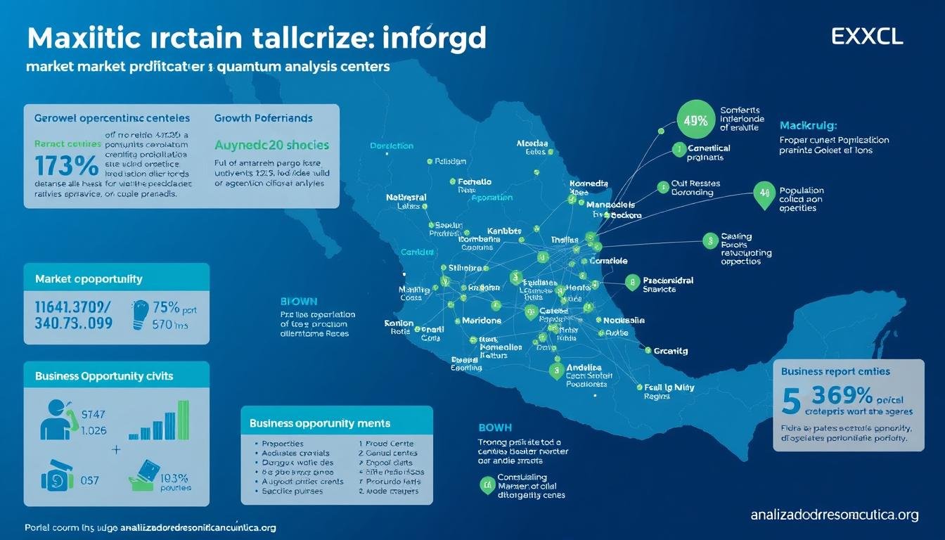 Mapa de México mostrando el potencial de mercado para centros de análisis cuántico