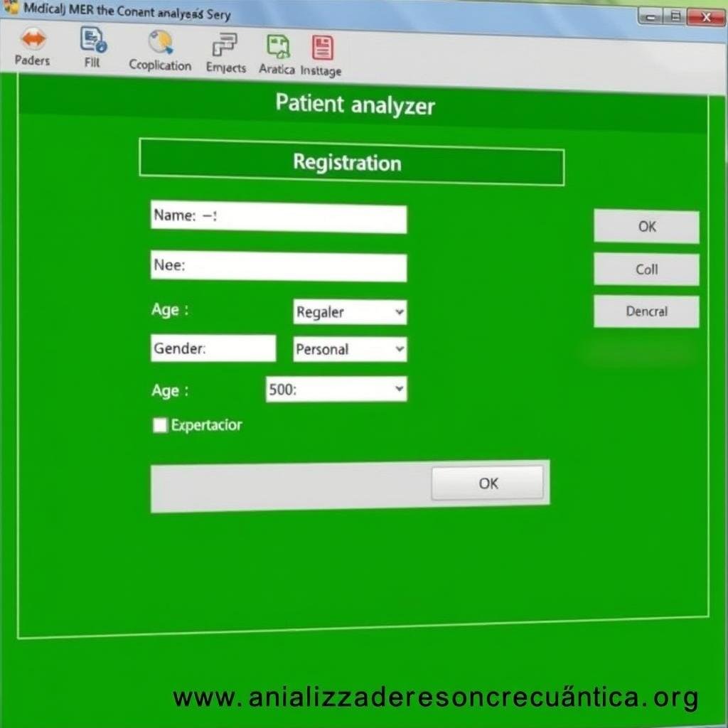 Pantalla de registro de paciente en el software MAIKONG