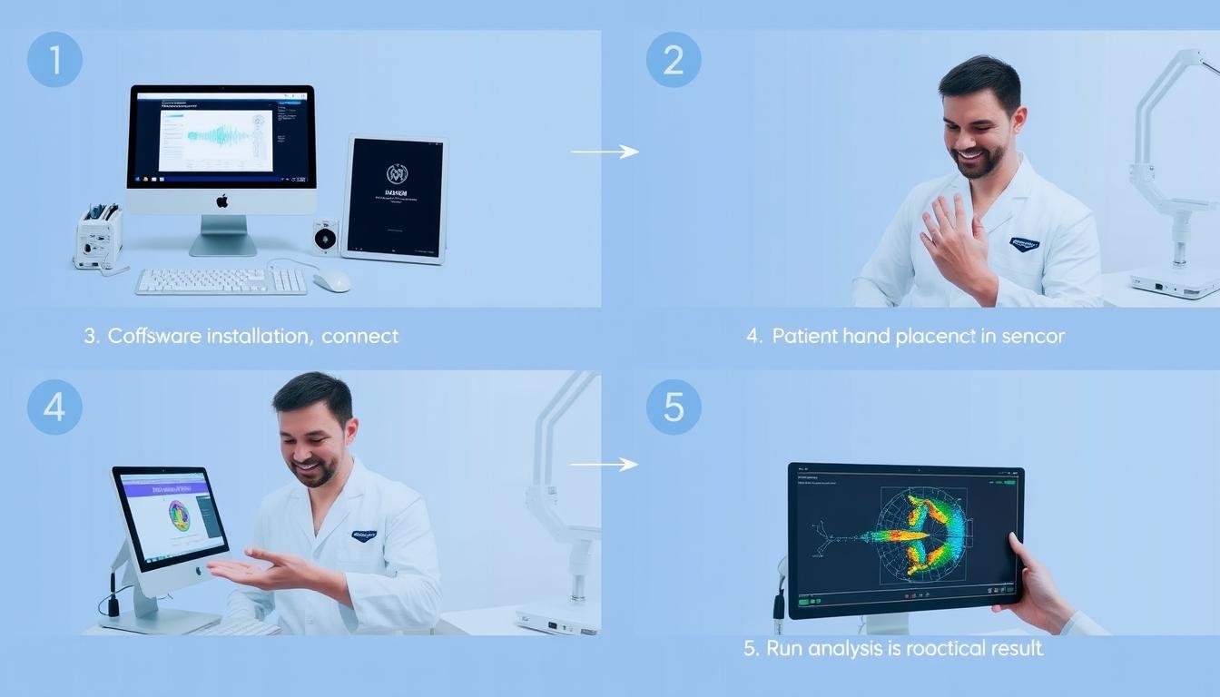 Proceso paso a paso de uso del analizador cuántico de resonancia magnética