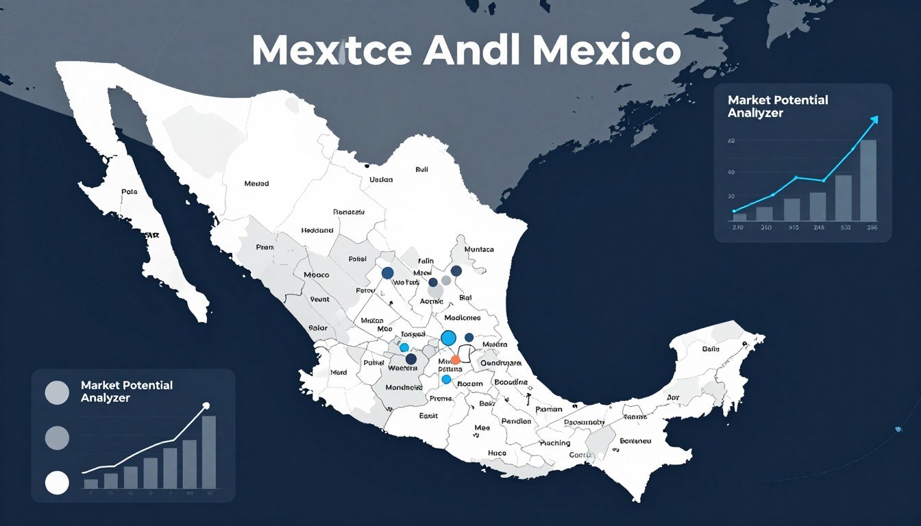 Mapa de México mostrando oportunidades de distribución del analizador cuántico