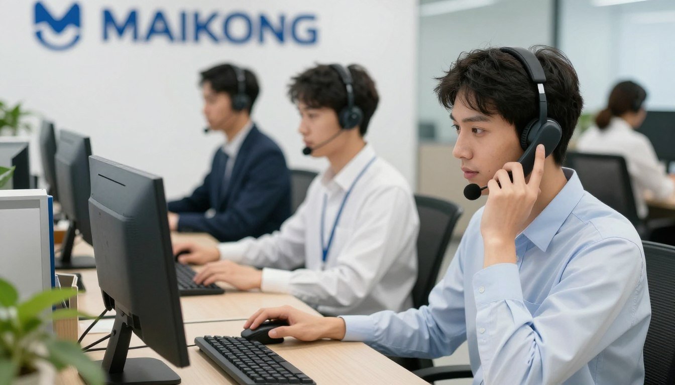 Equipo de soporte de MAIKONG atendiendo a distribuidores