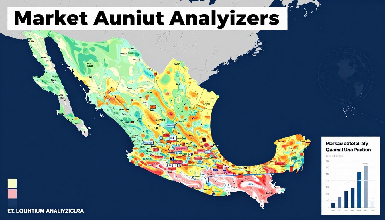 Mapa de México mostrando potencial de mercado para analizadores cuánticos