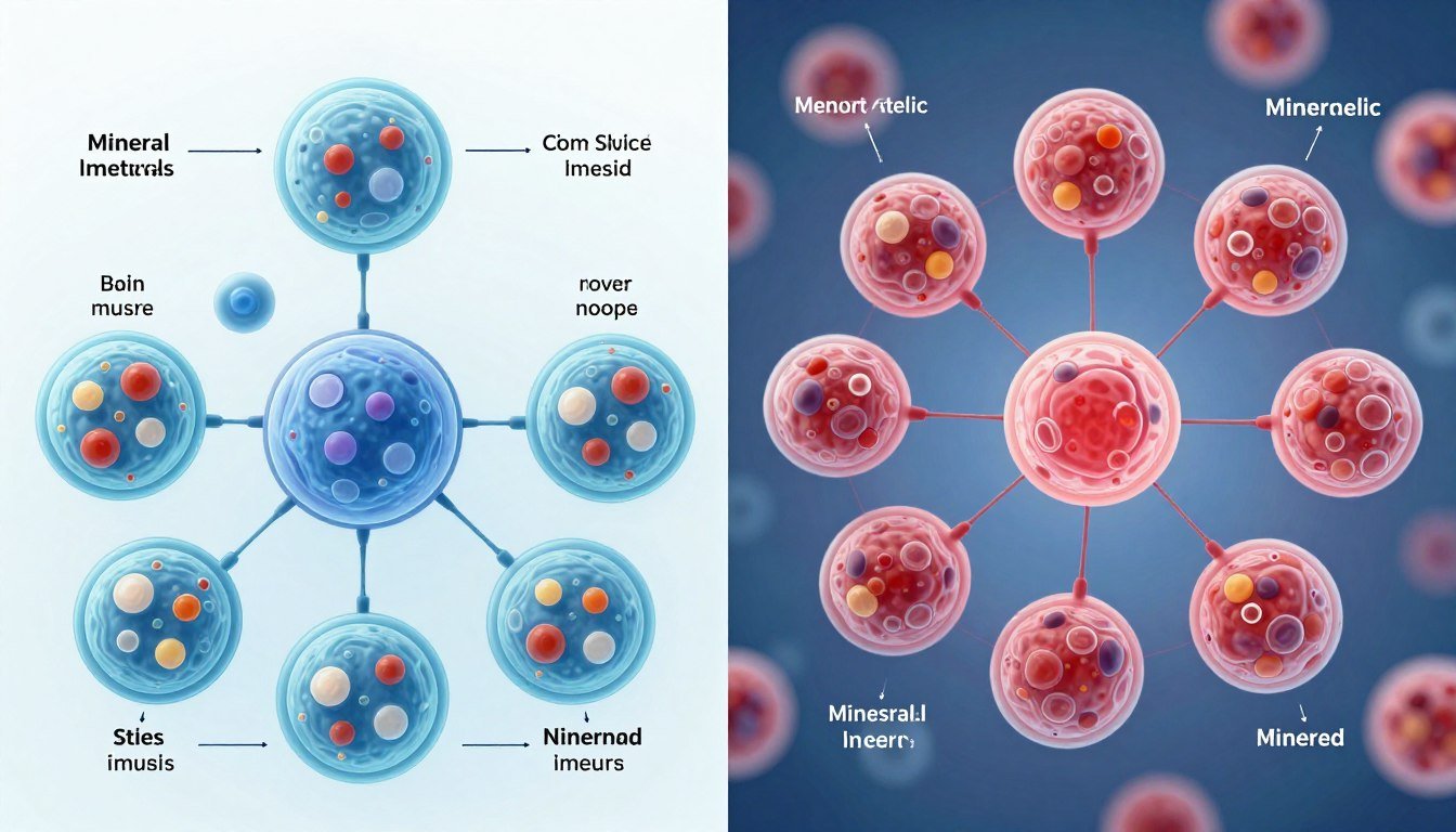 Representación de desequilibrios minerales detectados por el analizador cuántico