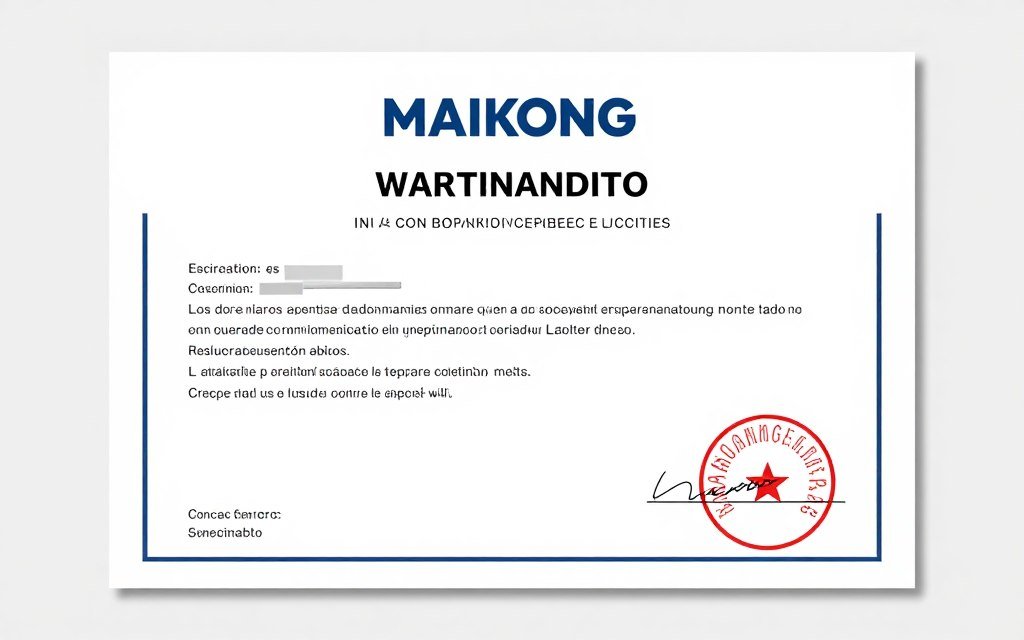 certificado de garantía MAIKONG certificado de garantía MAIKONG