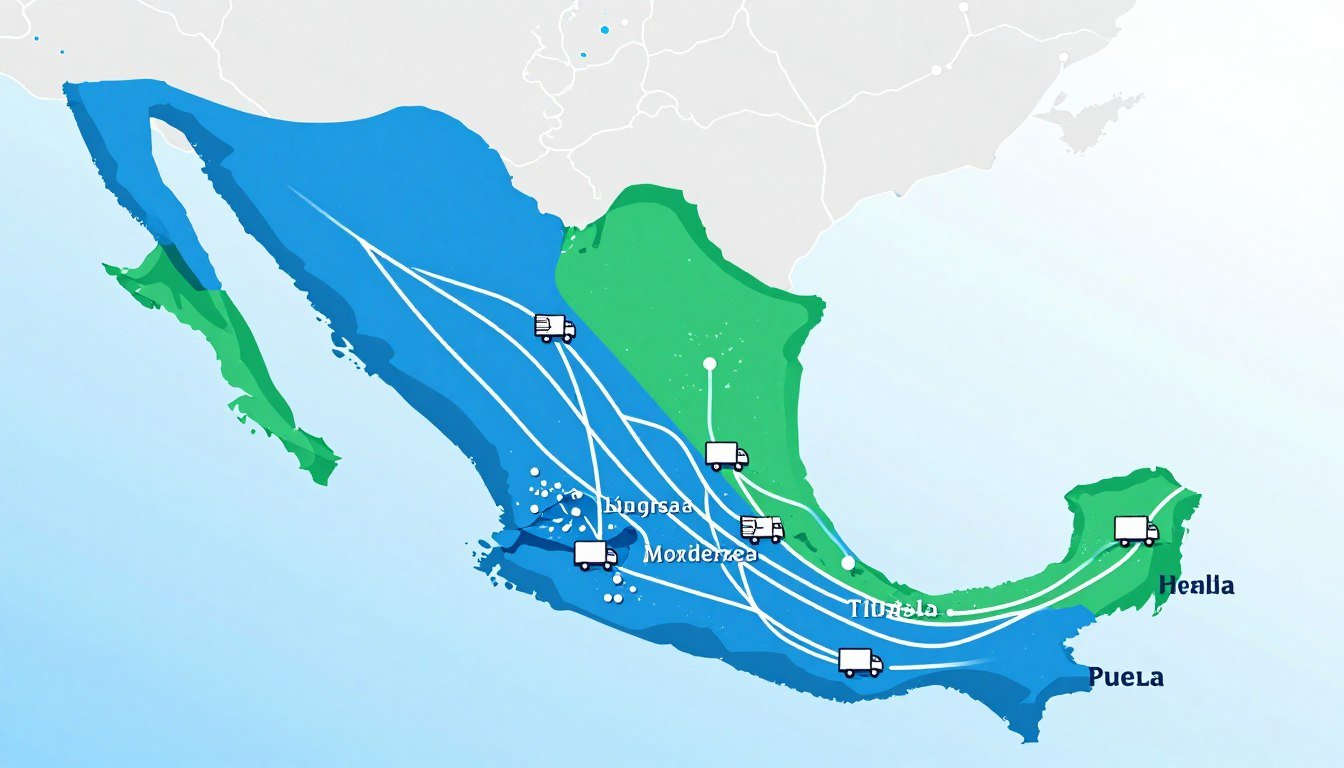 Mapa de México mostrando cobertura de envíos de analizador cuántico MAIKONG